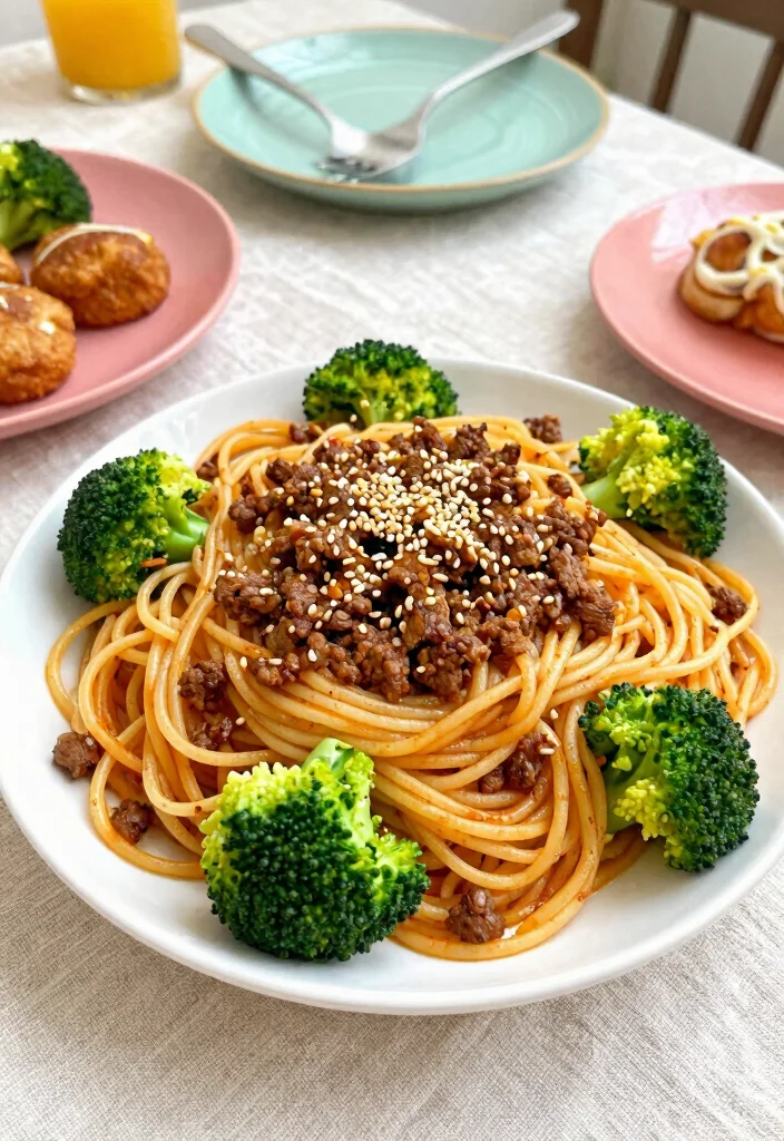 18 Ground Beef Spaghetti Recipes: Classic Crowd Pleasers - 15. Ground Beef and Broccoli Spaghetti 1