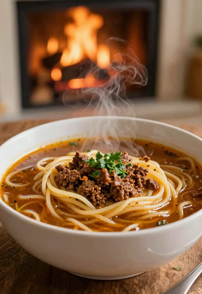 18 Ground Beef Spaghetti Recipes: Classic Crowd Pleasers - 18. Ground Beef Spaghetti Soup 1