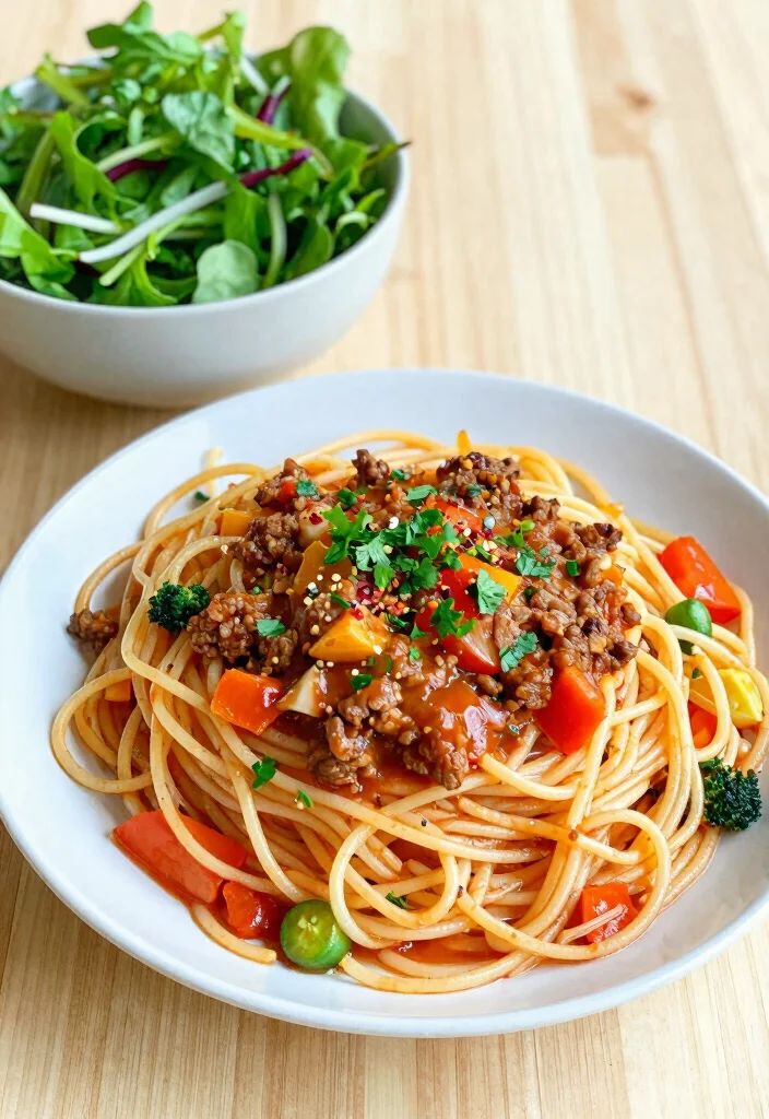 18 Ground Beef Spaghetti Recipes: Classic Crowd Pleasers - 4. Spaghetti with Meat Sauce and Veggies 1