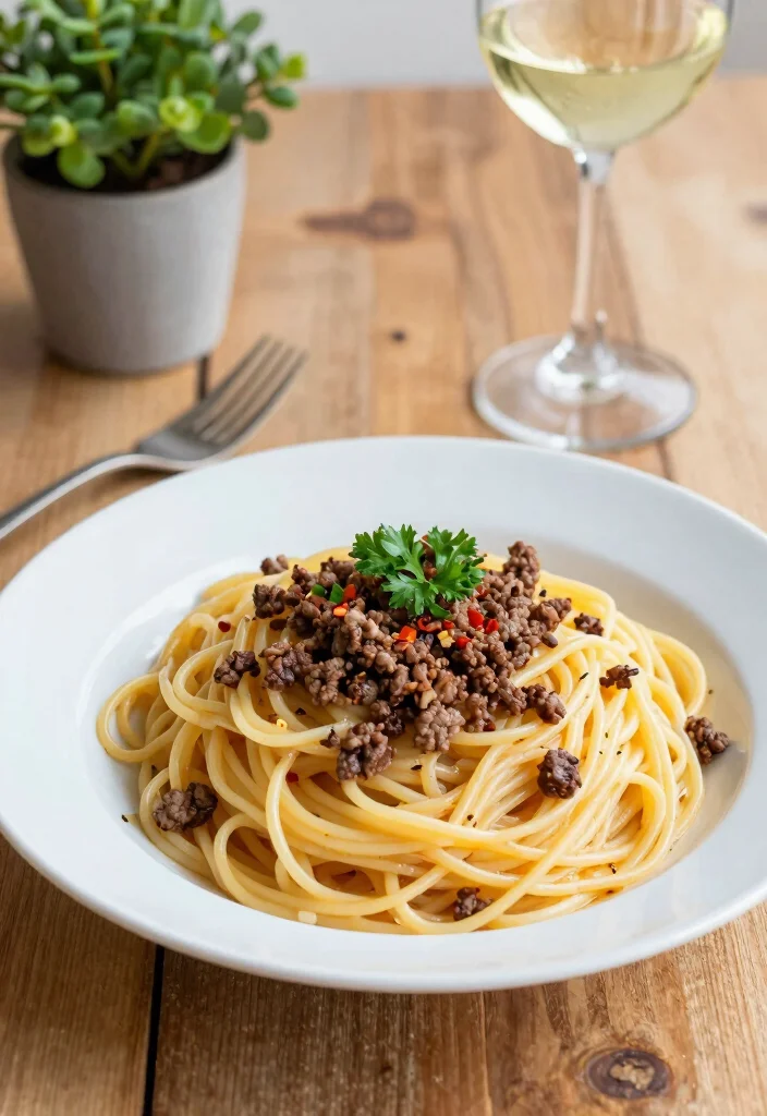 18 Ground Beef Spaghetti Recipes: Classic Crowd Pleasers - 6. Spaghetti Aglio e Olio with Ground Beef 1