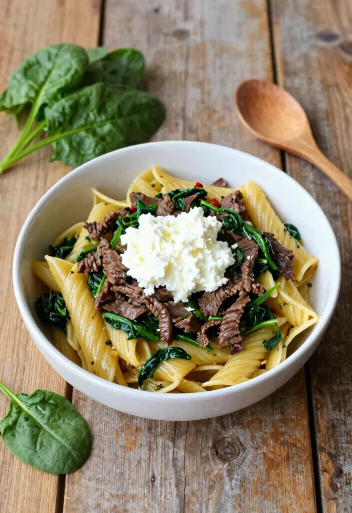 18 Ground Beef Spaghetti Recipes: Classic Crowd Pleasers - 8. Beef and Spinach Pasta 1