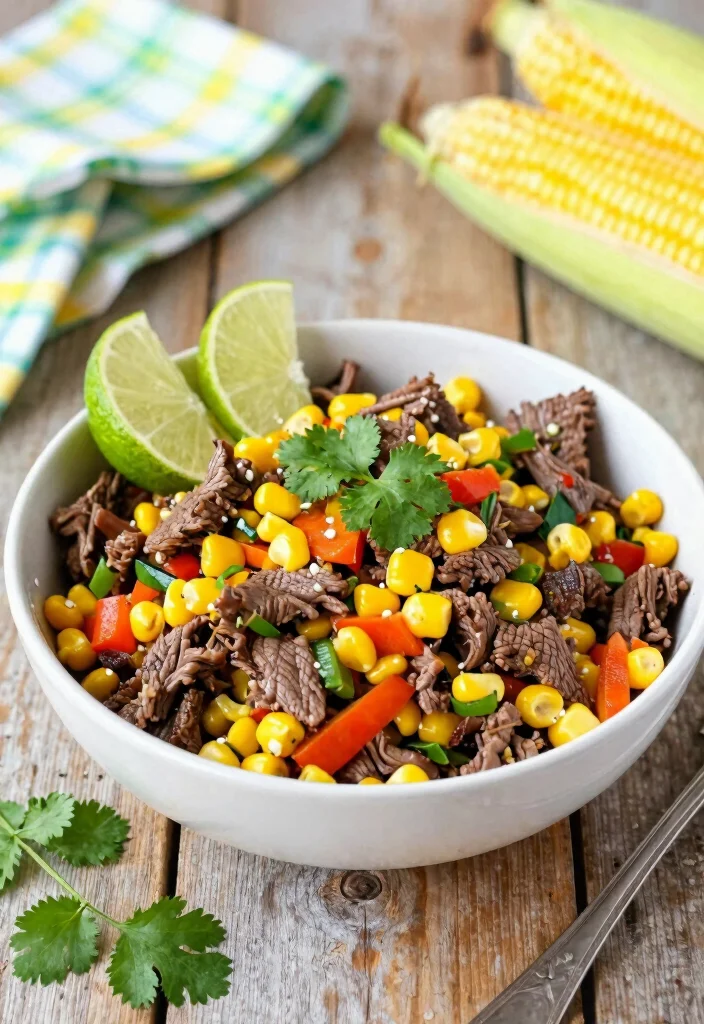 18 Ground Beef Summer Recipes Light Grill Friendly Ideas - 9. Beef and Corn Salad 1