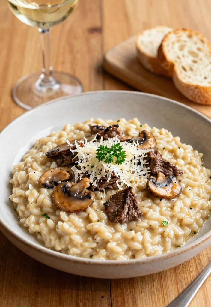 18 Ground Beef and Mushroom Recipes Rich Umami Plates - 6. Savory Beef and Mushroom Risotto 1