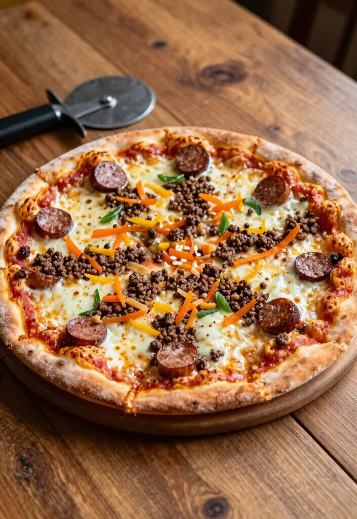 18 Ground Beef and Sausage Recipes: Bold Savory Combos - 12. Ground Beef and Sausage Pizza 1