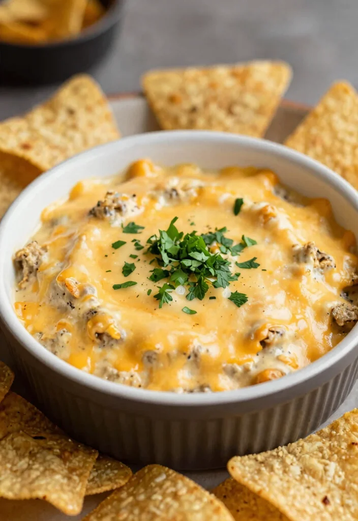 18 Hamburger Meat Recipes for Your Crockpot: Saucy & Slow Cooked Delights - 10. Cheesy Hamburger Dip 1