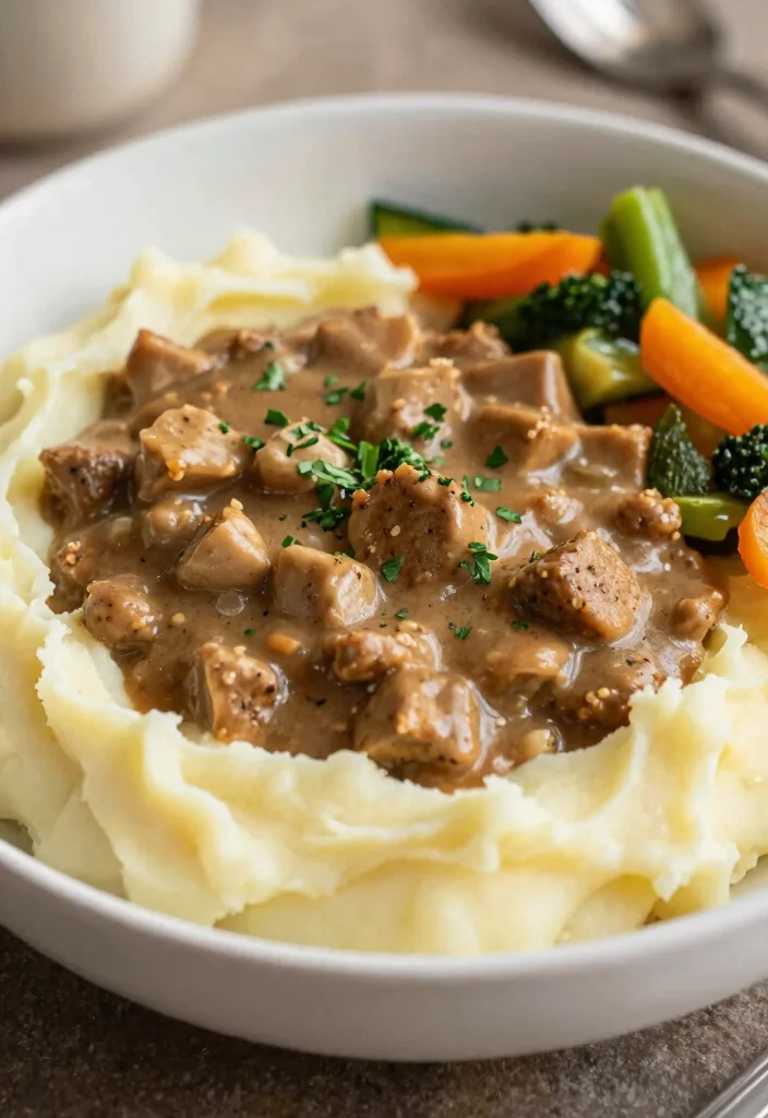 18 Hamburger and Potato Recipes Filling Classic Dinners - 8. Hamburger Stroganoff with Mashed Potatoes 1