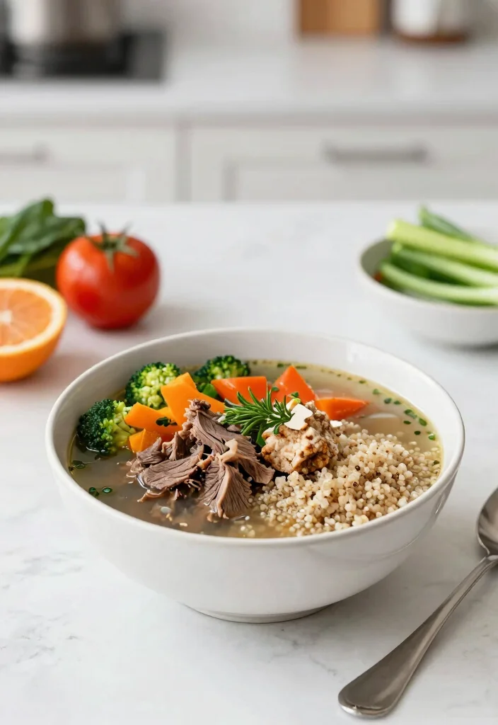 16 Beef Bone Broth Soup Recipes Nourishing Slow Simmered Bowls - 13. Beef Bone Broth and Quinoa Bowl 1