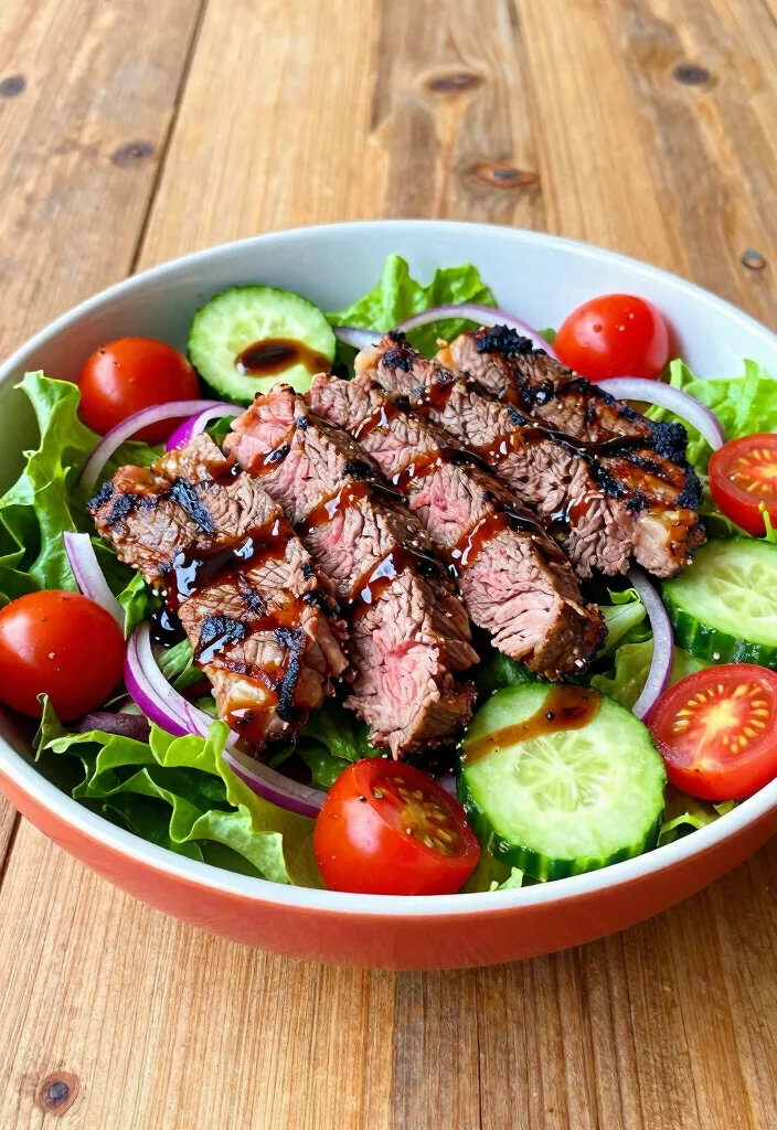 16 Beef Round Steak Recipes: Lean Savory Plates - 6. Beef Round Steak Salad with Balsamic Vinaigrette 1