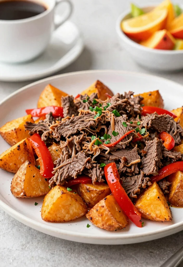 16 Beef Shaved Steak Recipes Fast Skillet Meals - 12. Beef Shaved Steak and Sweet Potato Hash 1