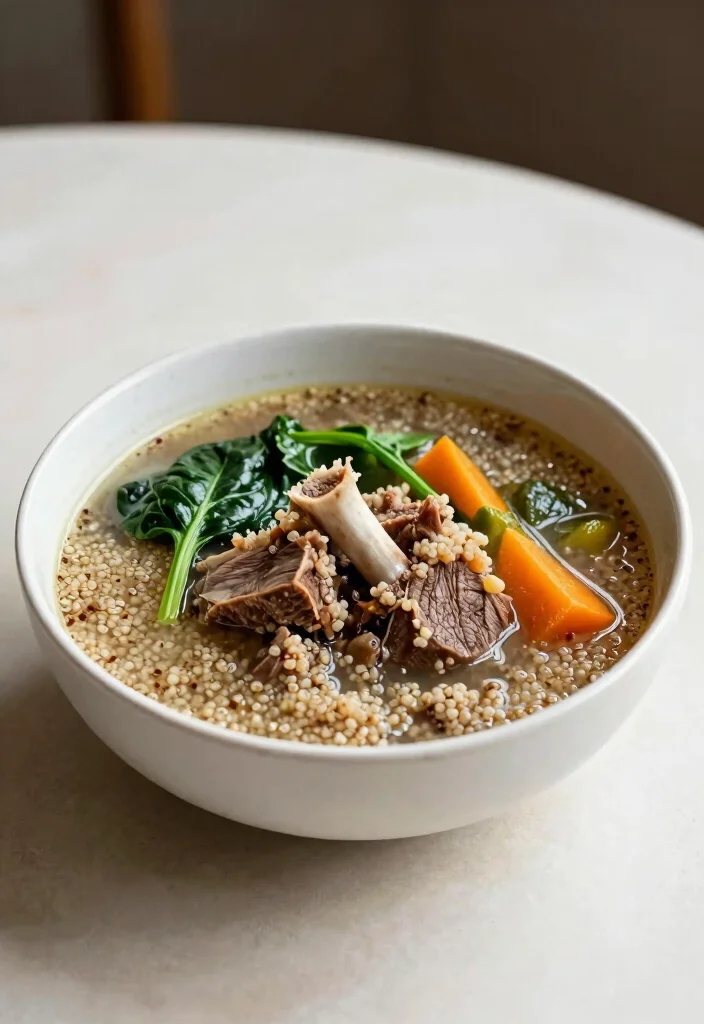 16 Beef Soup Bone Recipes Deep Savory Broths - 10. Beef Bone Soup with Quinoa 1