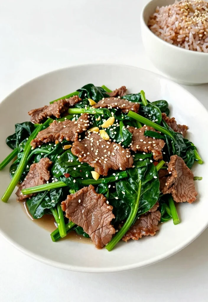 16 Beef Stir Fry Recipes: Easy 30-Minute Dinners - 8. Beef and Spinach Stir Fry 1