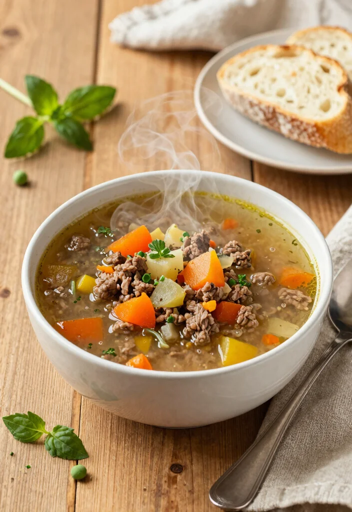 16 Cozy Ground Beef Soup Recipes for Hearty Bowls - 1. Classic Ground Beef Vegetable Soup 1