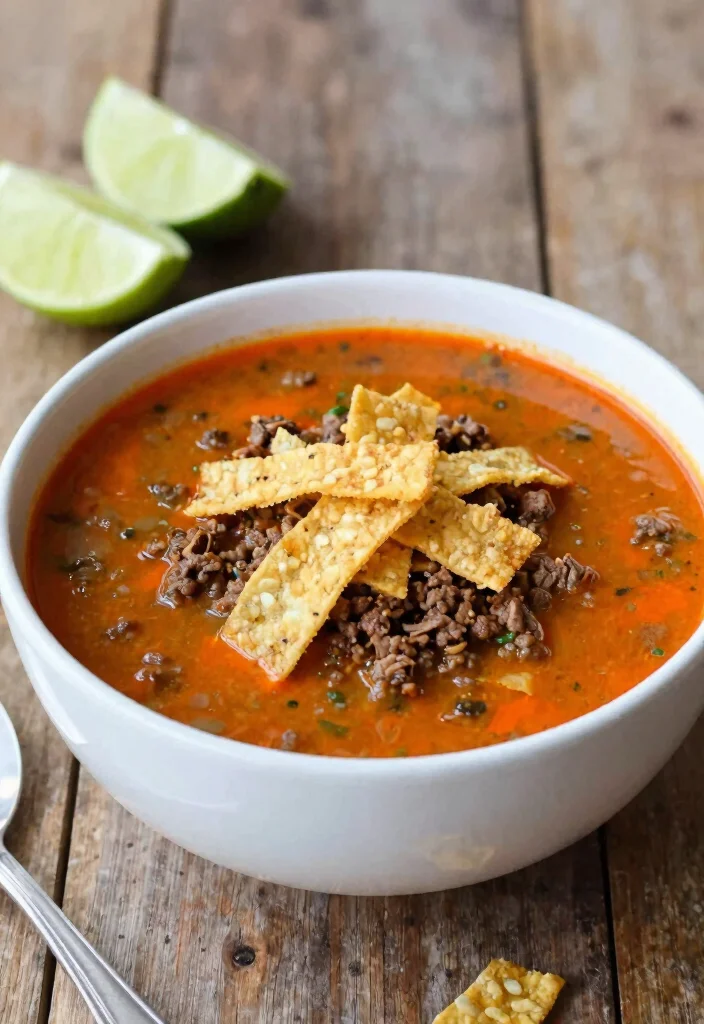 16 Cozy Ground Beef Soup Recipes for Hearty Bowls - 15. Ground Beef Tortilla Soup 1