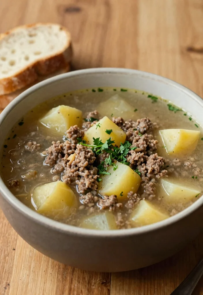 16 Cozy Ground Beef Soup Recipes for Hearty Bowls - 16. Ground Beef and Potato Soup 1