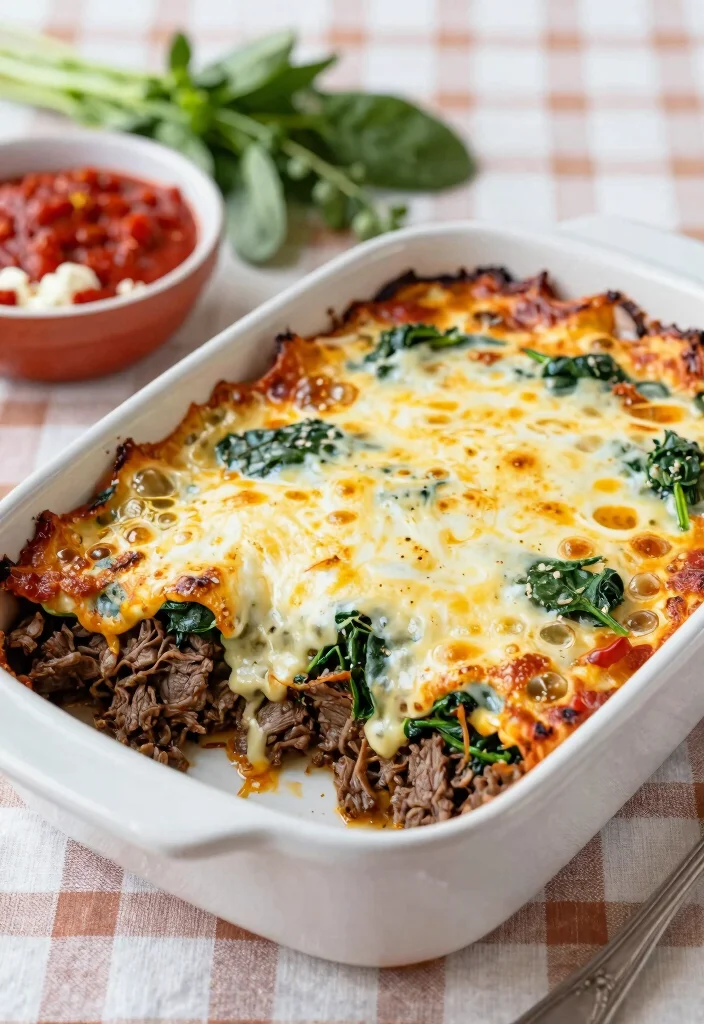 16 Ground Beef Casserole Recipes Cozy Family Bakes - 4. Italian-Style Beef and Spinach Casserole 1
