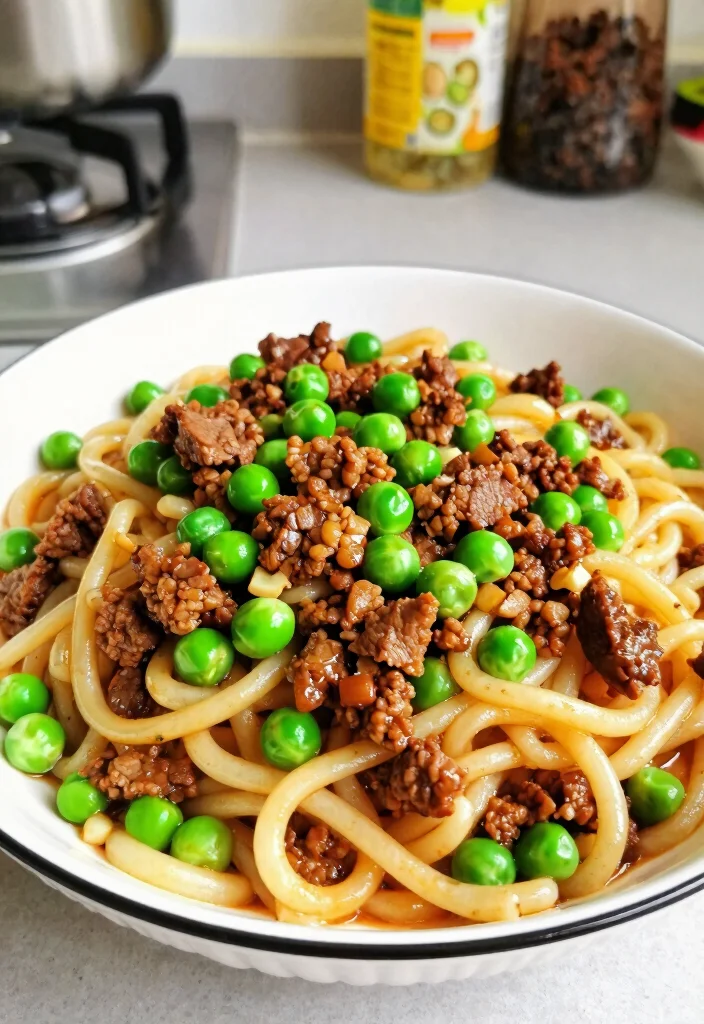 16 Ground Beef Noodles Recipes Quick Comfort Bowls - 12. Beef and Pea Noodle Stir-Fry 1
