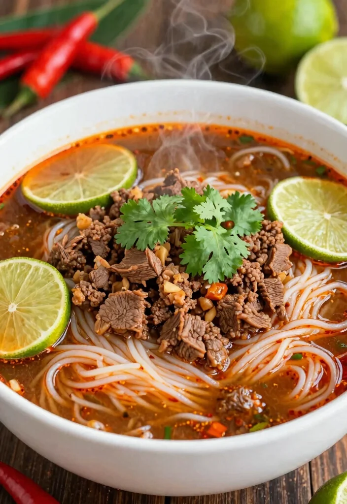 16 Ground Beef Noodles Recipes Quick Comfort Bowls - 4. Spicy Thai Beef Noodle Soup 1