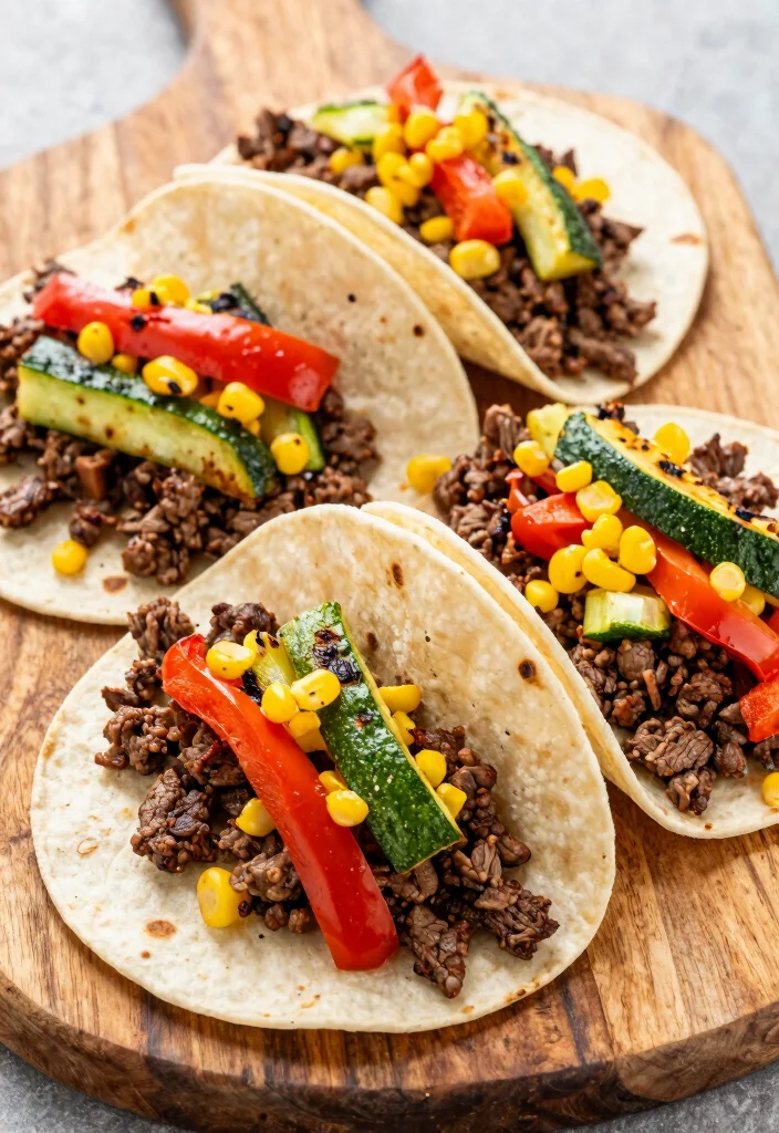 16 Ground Beef Taco Recipes Easy Taco Night Hits - 13. Ground Beef Tacos with Roasted Veggies 1