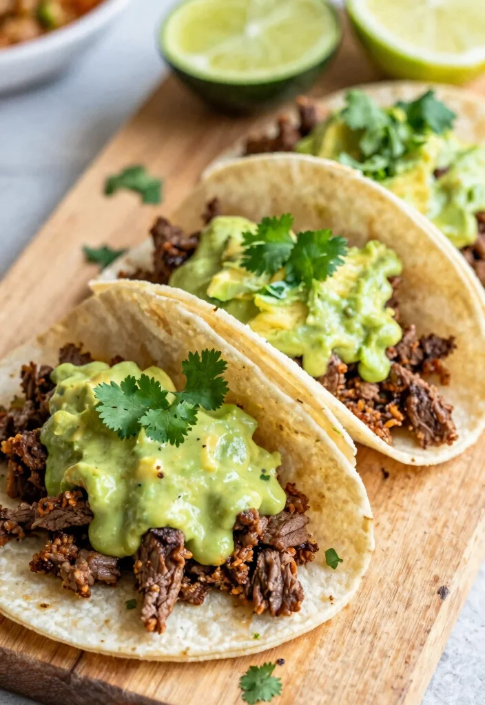 16 Ground Beef Taco Recipes Easy Taco Night Hits - 8. Ground Beef Tacos with Avocado Cream 1