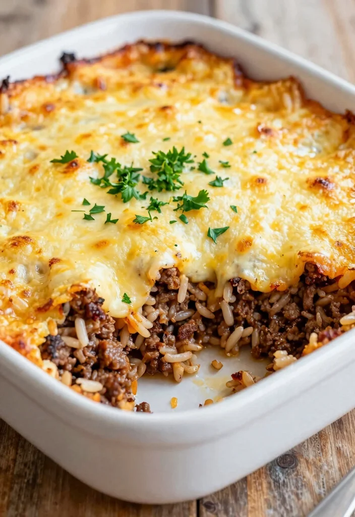 16 Ground Beef and Rice Recipes One Pan Comfort - 1. Cheesy Beef and Rice Casserole 1