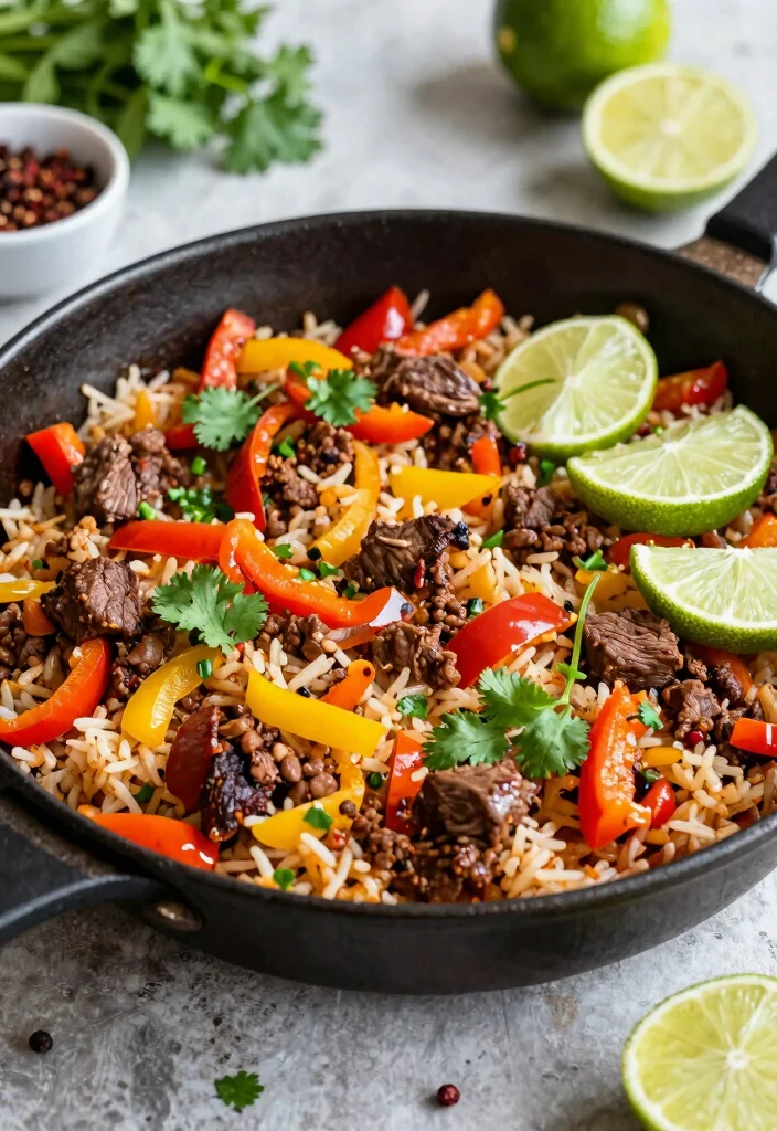 16 Ground Beef and Rice Recipes One Pan Comfort - 2. Spicy Beef and Rice Skillet 1