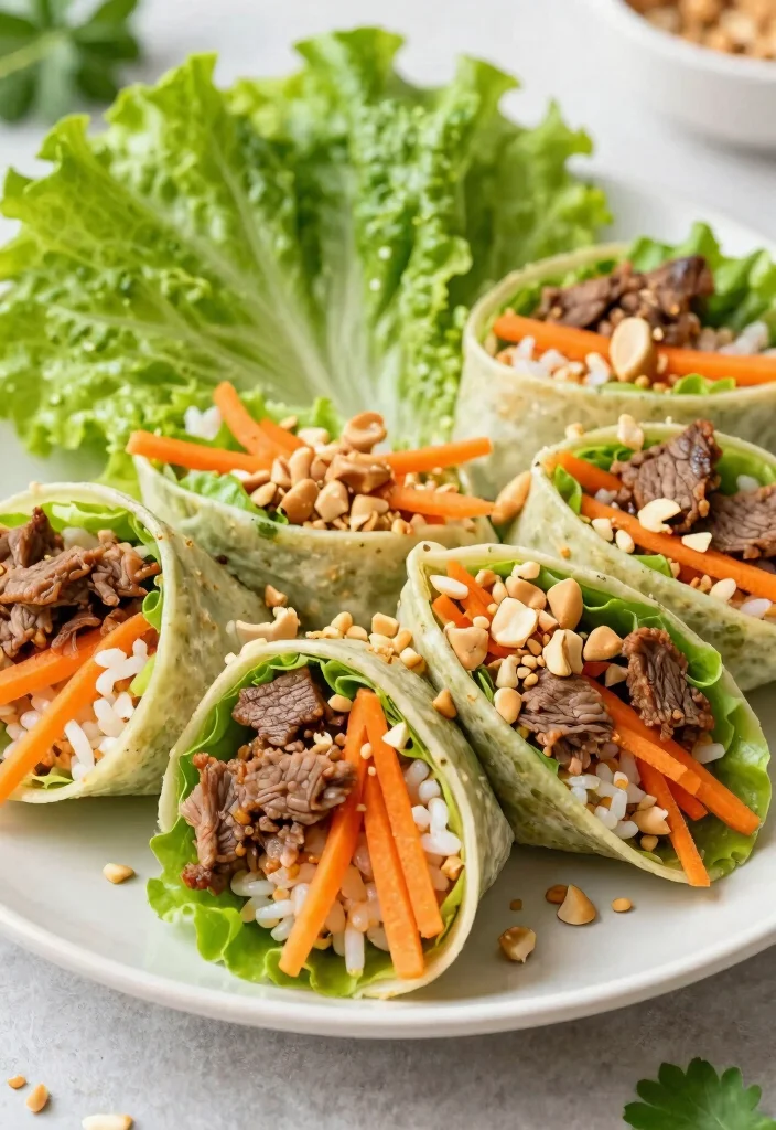 16 Ground Beef and Rice Recipes One Pan Comfort - 8. Beef and Rice Lettuce Wraps 1