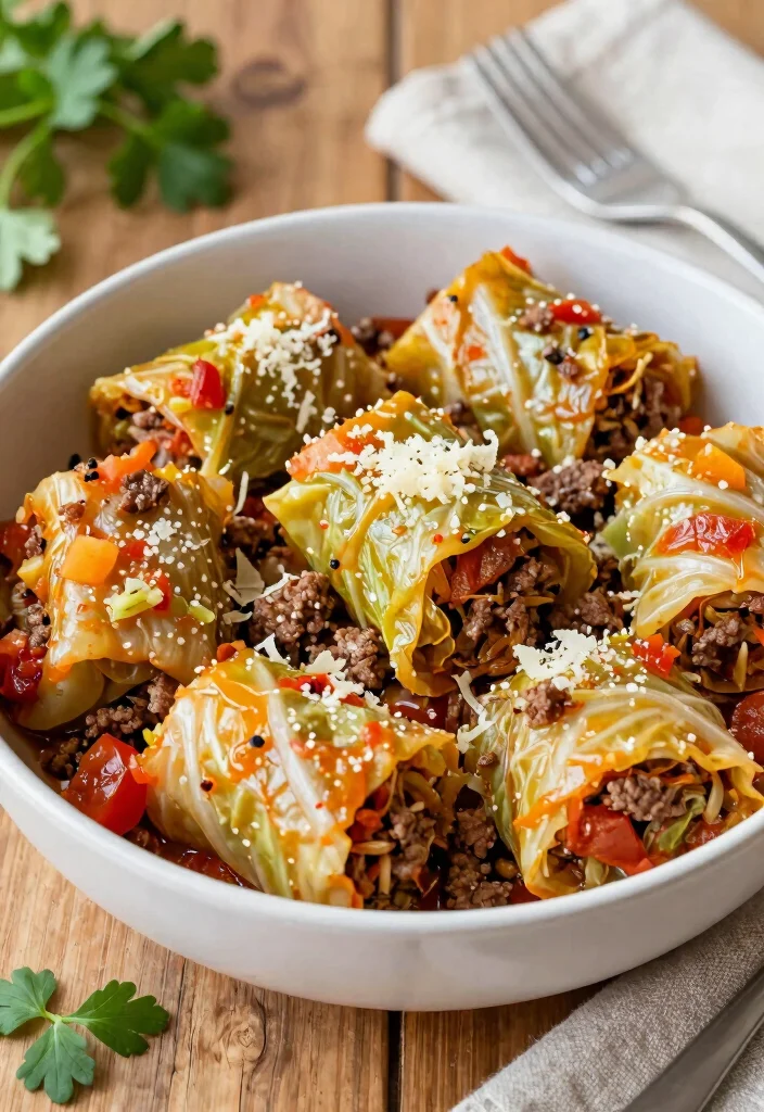 16 Hamburger and Cabbage Recipes: Budget Comfort Plates - 3. Deconstructed Hamburger Cabbage Rolls 1