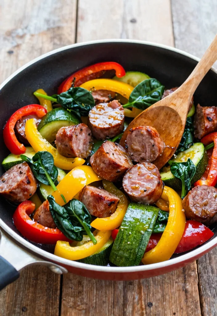 17 Beef Smoked Sausage Recipes: Easy One Pan Meals - 1. Easy Beef Smoked Sausage and Veggie Skillet 1