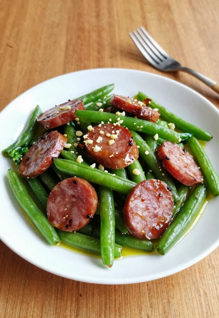 17 Beef Smoked Sausage Recipes: Easy One Pan Meals - 14. Beef Smoked Sausage and Green Bean Stir-Fry 1