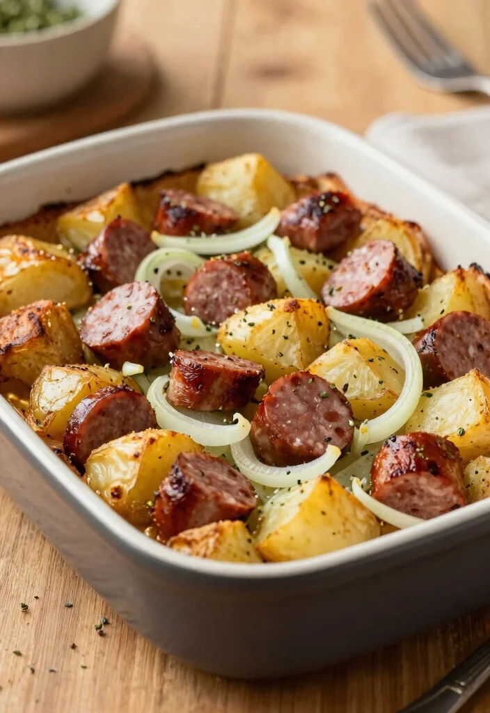 17 Beef Smoked Sausage Recipes: Easy One Pan Meals - 4. Smoked Sausage and Potato Bake 1