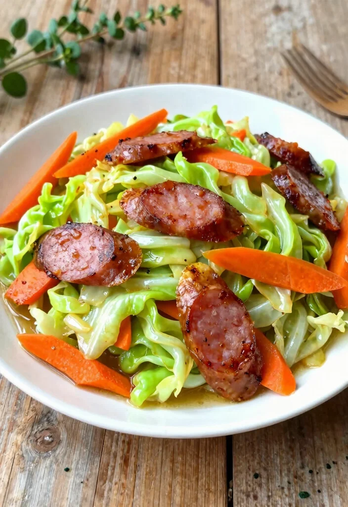 17 Beef Smoked Sausage Recipes: Easy One Pan Meals - 5. Beef Smoked Sausage and Cabbage Stir-Fry 1