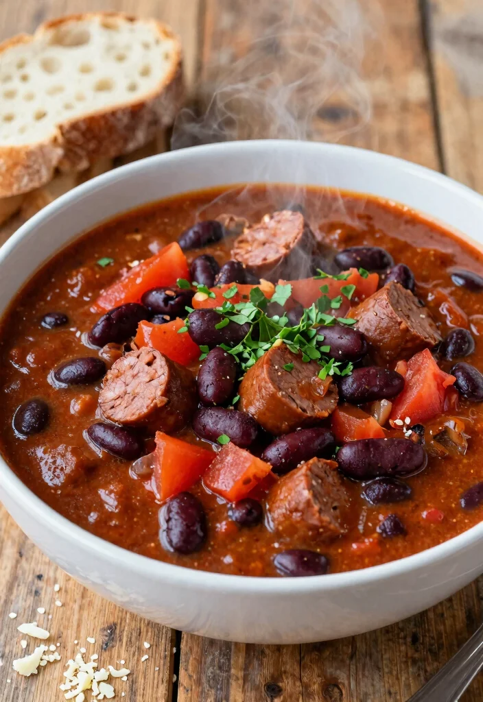 17 Beef Smoked Sausage Recipes: Easy One Pan Meals - 7. Beef Smoked Sausage and Bean Chili 1