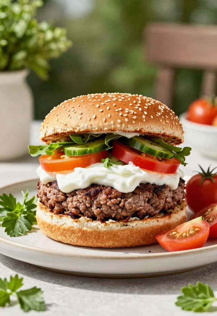 17 Ground Beef Burger Recipes: Juicy Classic Patties - 14. Greek Yoghurt Burger 1