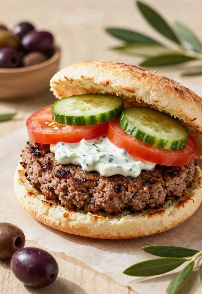 17 Ground Beef Burger Recipes: Juicy Classic Patties - 6. Mediterranean Lamb Burger 1