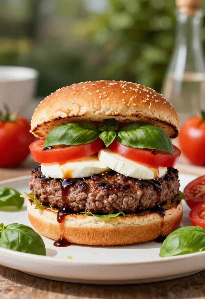 17 Ground Beef Burger Recipes: Juicy Classic Patties - 8. Caprese Burger 1