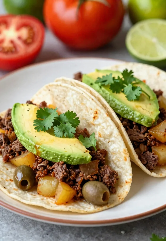 17 Ground Beef Mexican Recipes: Bold Spicy Favorites - 6. Beef Picadillo Tacos 1