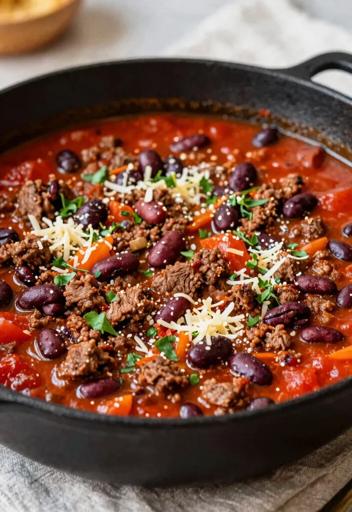 17 Ground Beef Skillet Recipes One Pan Wonders - 17. Beef and Bean Chili Skillet 1