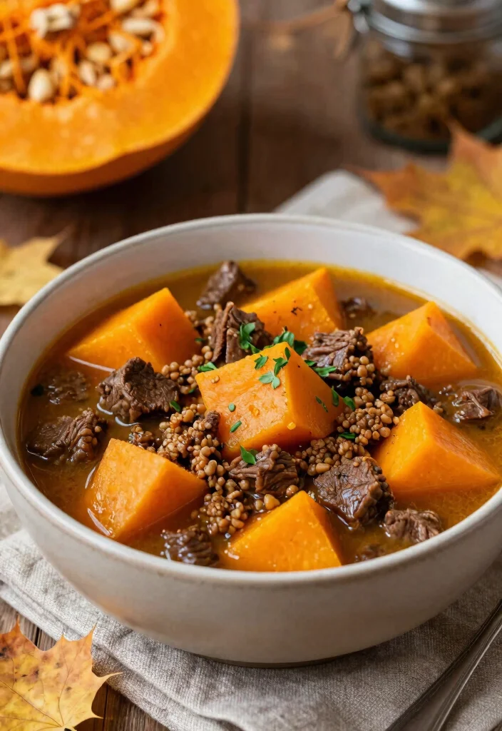 17 Ground Beef Stew Recipes Rich Comfort Classics - 15. Pumpkin and Ground Beef Stew 1