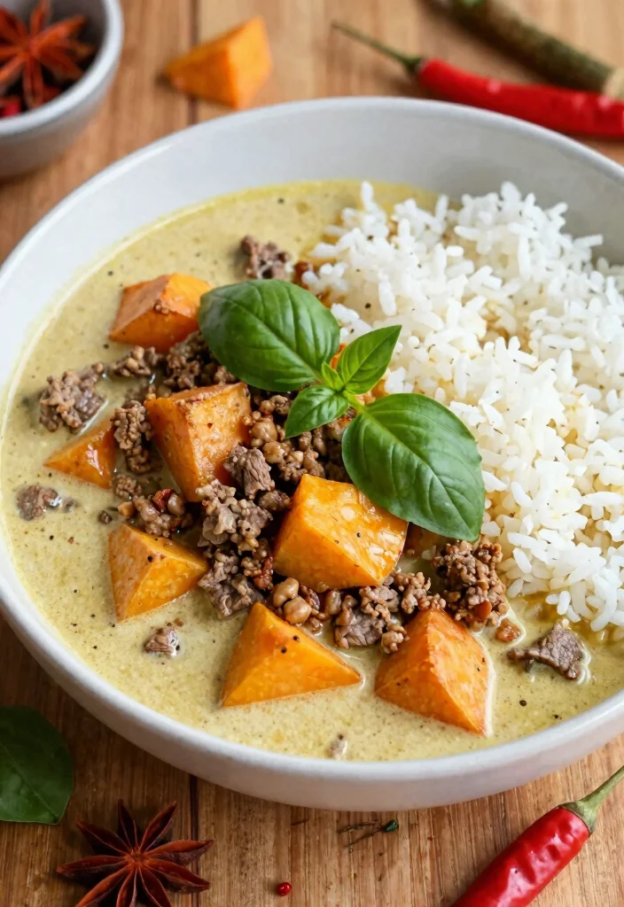 17 Ground Beef Sweet Potato Recipes: Hearty Healthy Bowls - 10. Thai Ground Beef Sweet Potato Curry 1