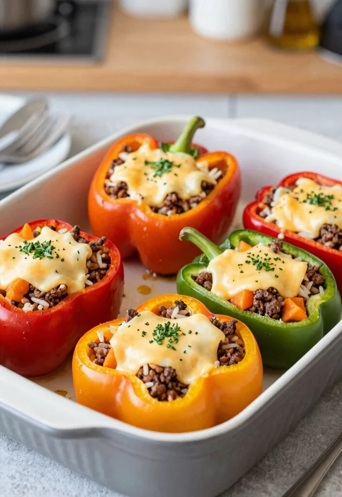 17 Ground Beef Sweet Potato Recipes: Hearty Healthy Bowls - 6. Ground Beef Sweet Potato Stuffed Peppers 1