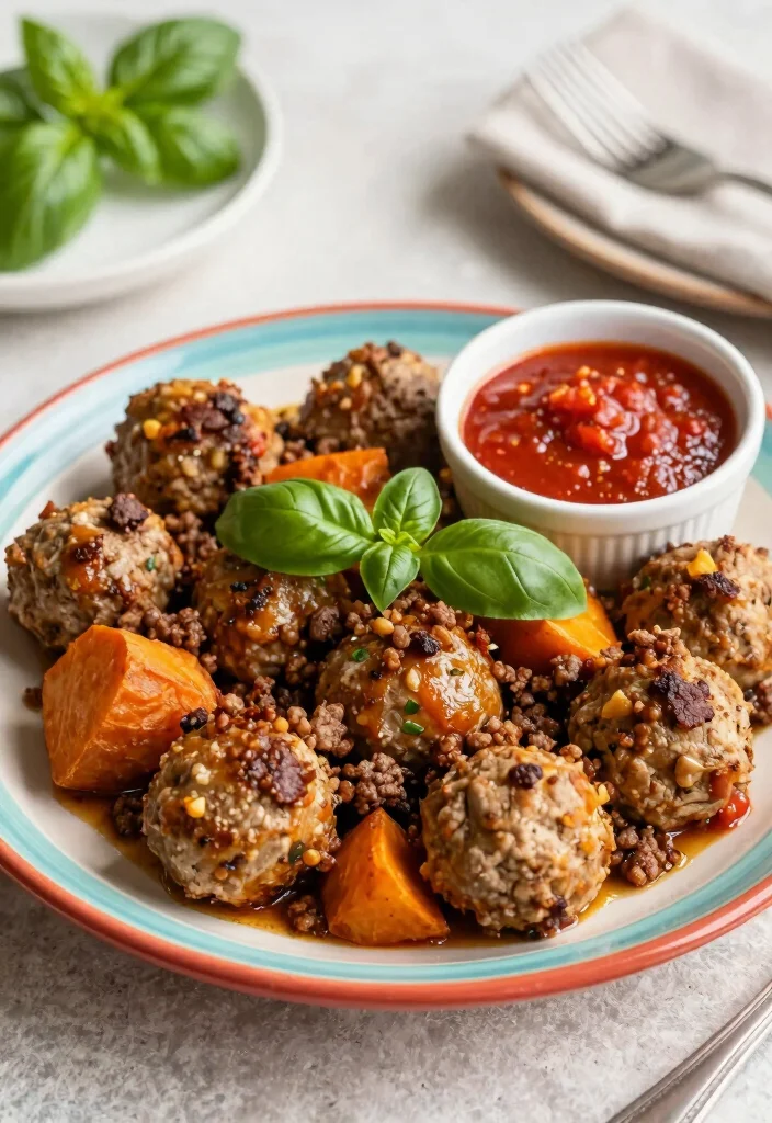 17 Ground Beef Sweet Potato Recipes: Hearty Healthy Bowls - 8. Ground Beef Sweet Potato Meatballs 1