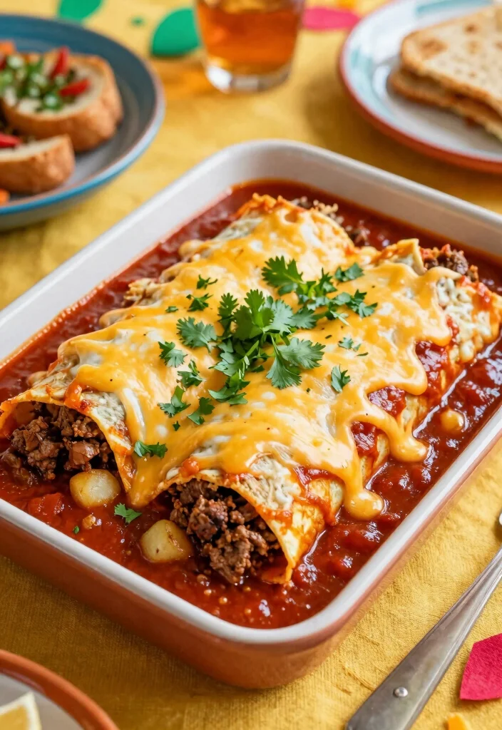 17 Ground Beef and Potato Recipes: Hearty, Filling Meals - 10. Ground Beef and Potato Enchiladas 1
