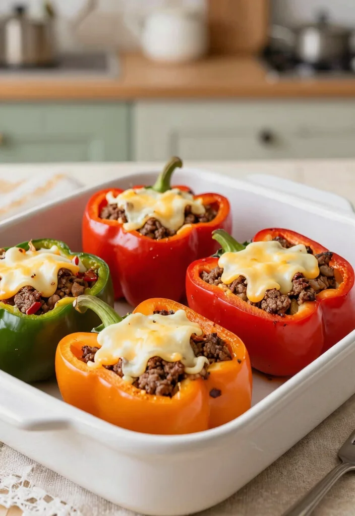17 Ground Beef and Potato Recipes: Hearty, Filling Meals - 12. Ground Beef and Potato Stuffed Peppers 1