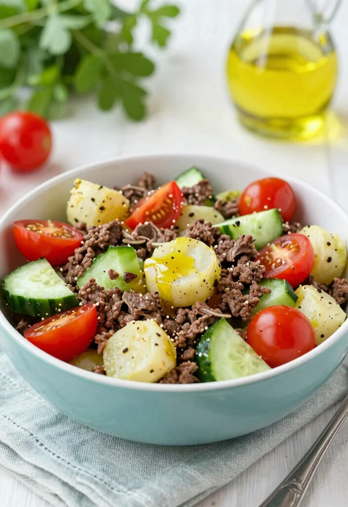 17 Ground Beef and Potato Recipes: Hearty, Filling Meals - 15. Ground Beef and Potato Salad 1