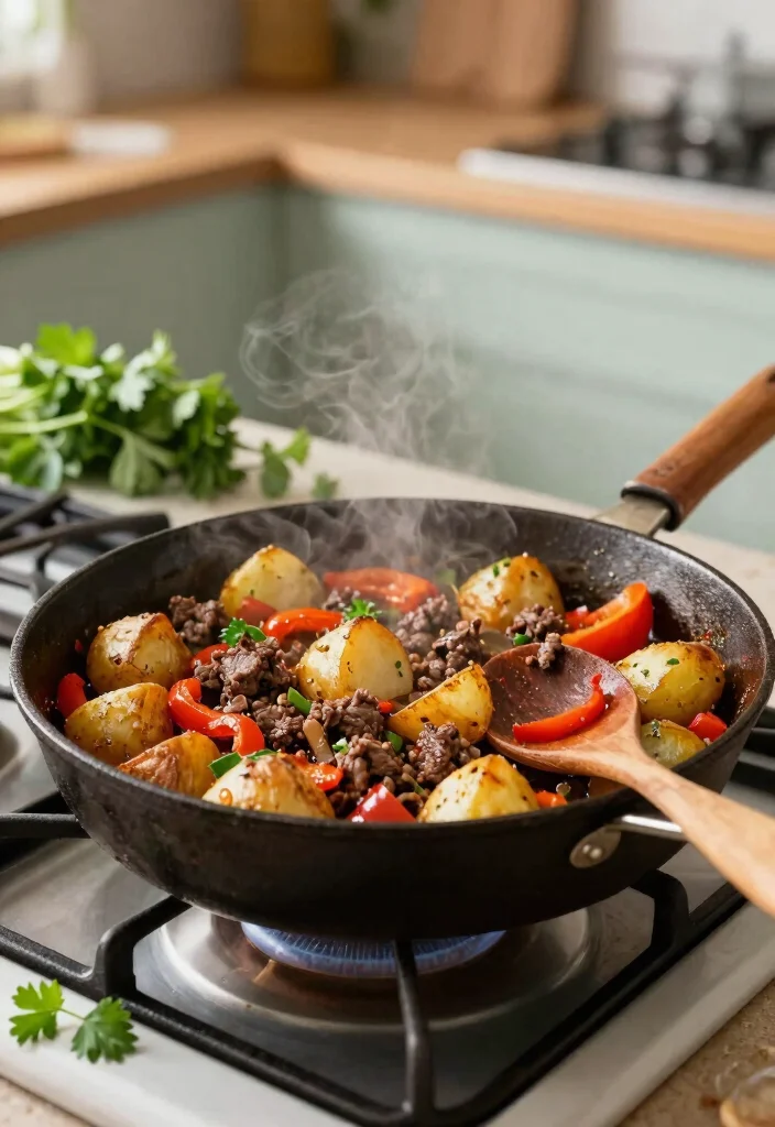 17 Ground Beef and Potato Recipes: Hearty, Filling Meals - 3. Ground Beef and Potato Skillet 1