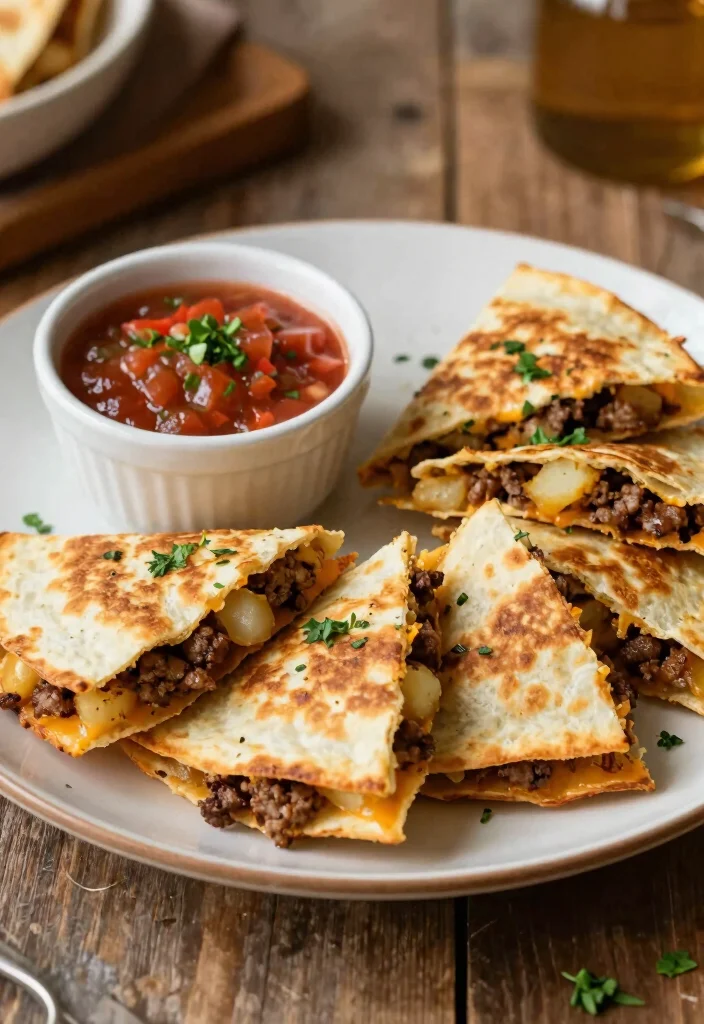 17 Ground Beef and Potato Recipes: Hearty, Filling Meals - 7. Ground Beef and Potato Quesadillas 1