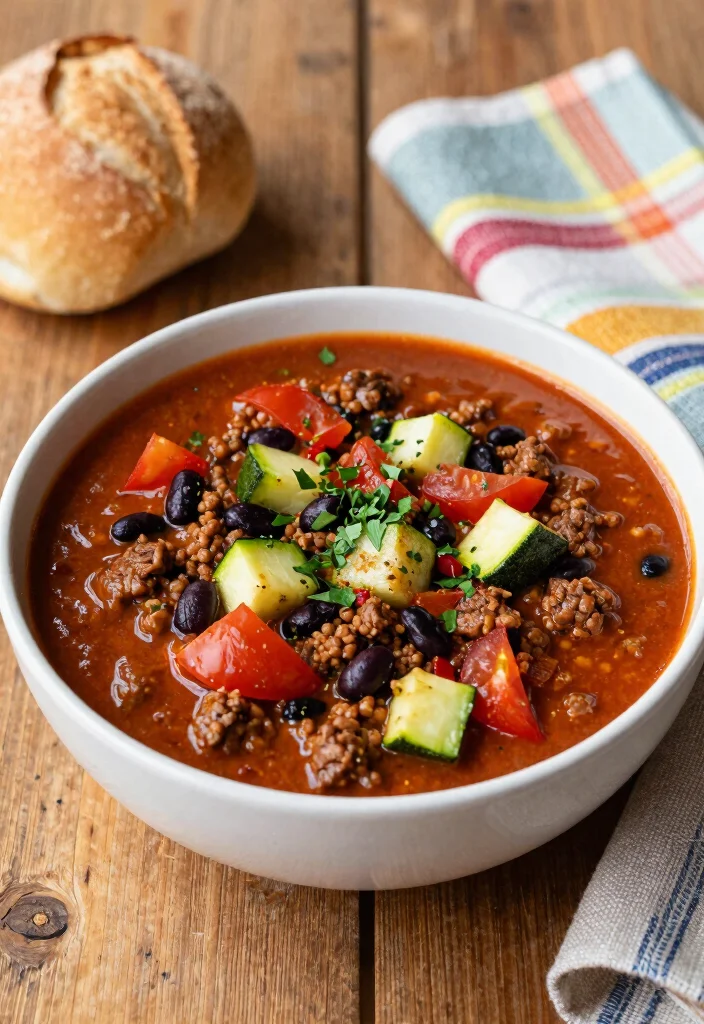 17 Ground Beef and Zucchini Recipes for Light Healthy Bowls - 14. Smoky Beef and Zucchini Chili 1