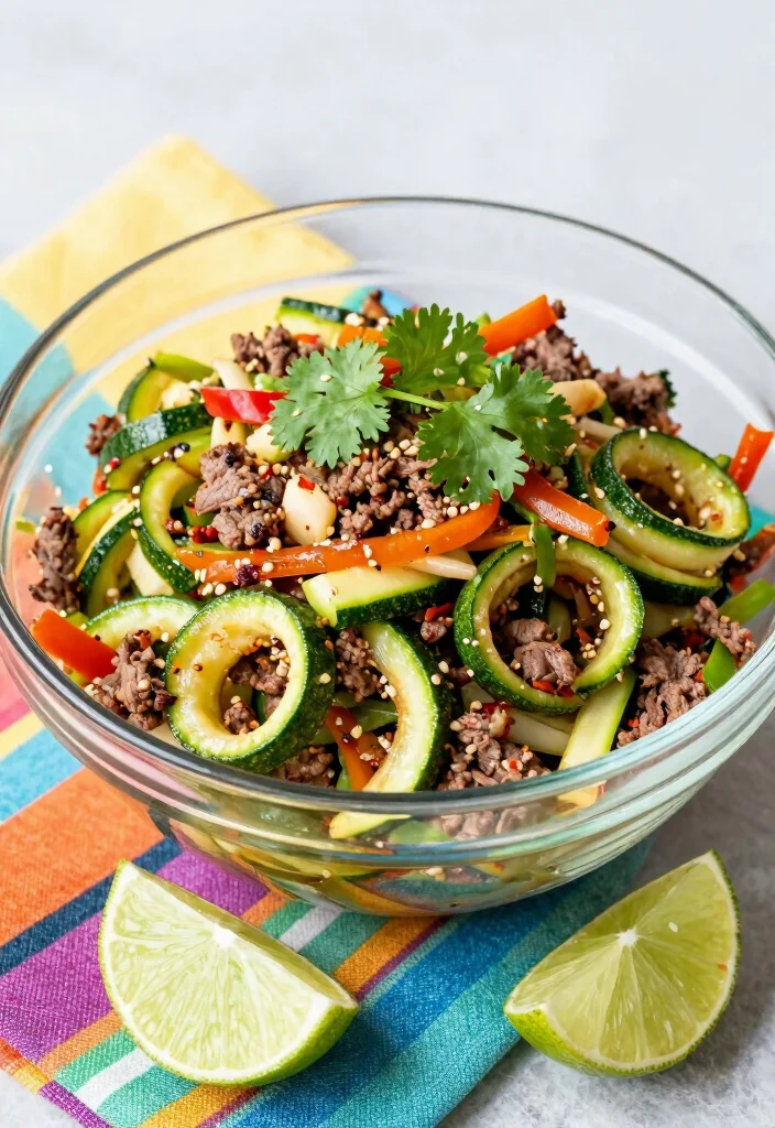 17 Ground Beef and Zucchini Recipes for Light Healthy Bowls - 7. Thai Zucchini Beef Salad 1
