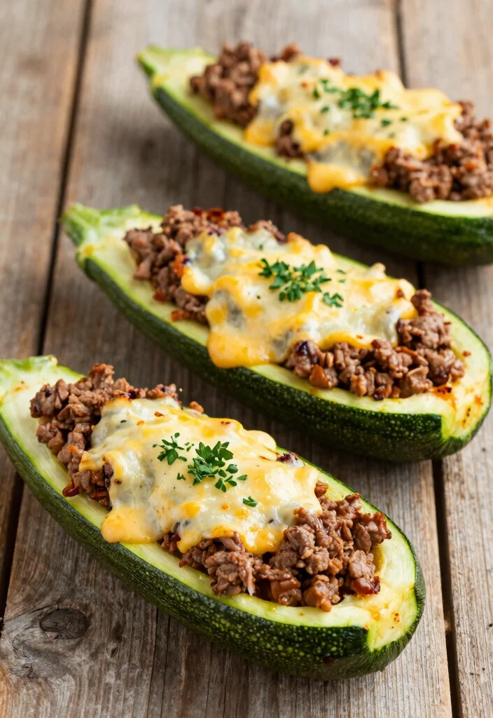 17 Ground Hamburger Meat Recipes for Simple Family Meals - 17. Ground Beef Stuffed Zucchini Boats 1