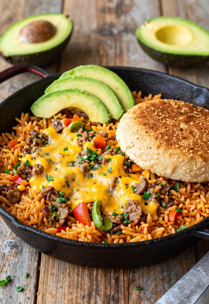 17 Hamburger and Rice Recipes: Easy One Pot Meals - 16. Salsa Hamburger and Rice Skillet 1